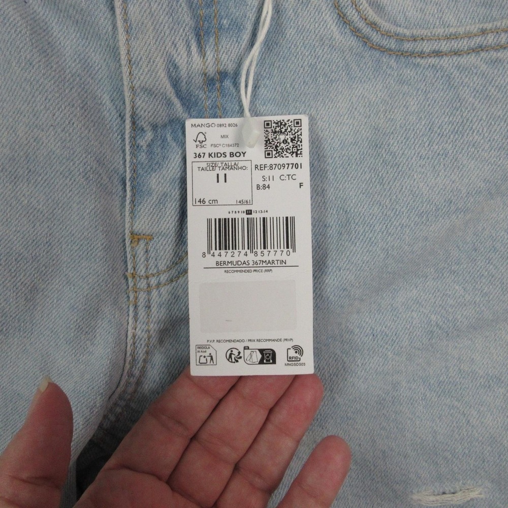 MNG Denim Shorts Boys 11 146cm Blue Kids Denim Lab Martin Bermuda 25x8* NWT - Picture 8 of 16